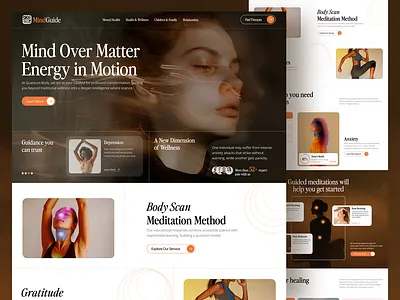 MindGuide - Mental Health Services Website 3d animation branding design figma graphic design ui web design website website design