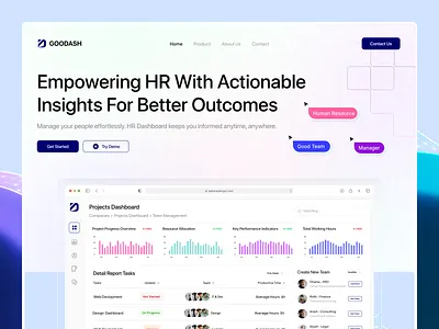 Goodash - Website Design creative website dashboard dashboard design design design agency finance software fintech fintech website human resources innovative website investing website landing page saas saas website software design tech website technology website ui ux web design
