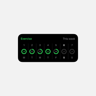 weekly exercise widget exercise exercise tracking ios weekly exercise widget