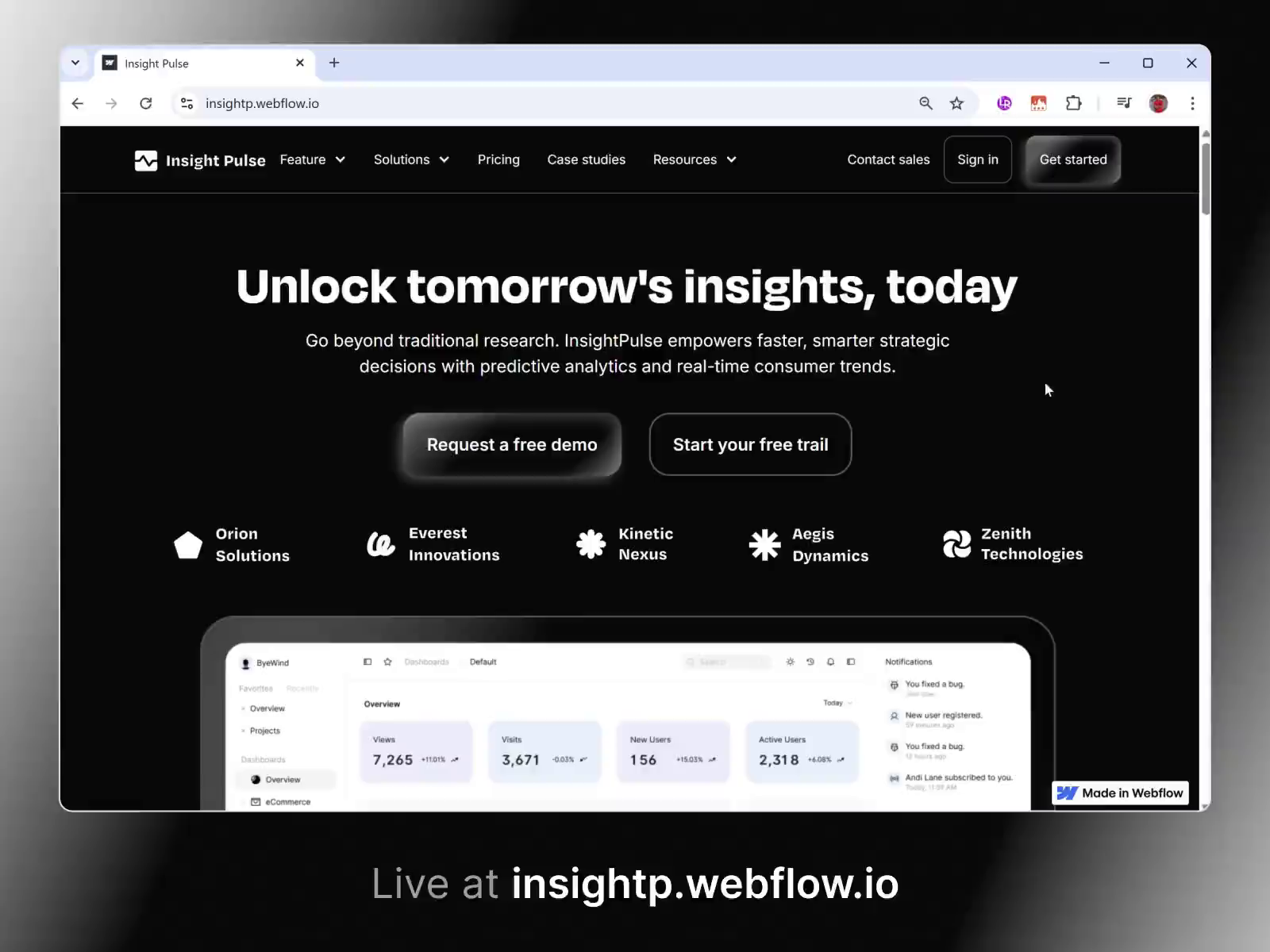 Example of Webflow Development & Build