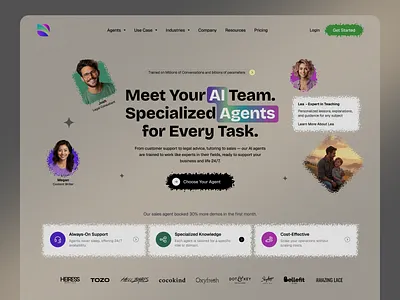 AI Agents Website Design ai agent ai agent landing page ai agent marketplace ai agent website ai assistant ai driven support design b2b website design digital assistant find an ai agent get ai agent landing page marketplace modern saas design professional bot assistant saas design saas landing page saas web design saas website specialized ai agent