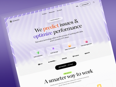 Data analysis platform website design analysis b2b productivity tool b2b website data data analysis saas glassmorphic homepage landing page logistics analytics modern saas design modern tech landing performance optimization saas design saas homepage ux saas landing page saas web design saas website telematics landing page web design website