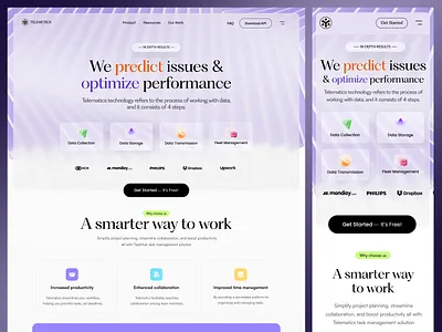 AI and Data-driven saas website ai ai analysis ai optimization ai prediction b2b productivity tool b2b website clean data visualization data drive data prediction homepage landing page landing page design modern saas design saas design saas homepage saas landing page saas web design saas website smart work system website
