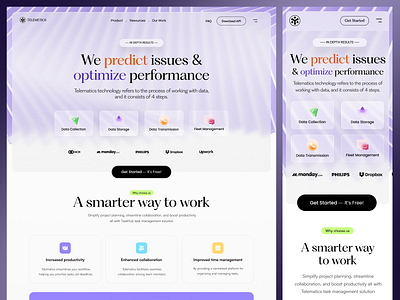 AI and Data-driven saas website ai ai analysis ai optimization ai prediction b2b productivity tool b2b website clean data visualization data drive data prediction homepage landing page landing page design modern saas design saas design saas homepage saas landing page saas web design saas website smart work system website