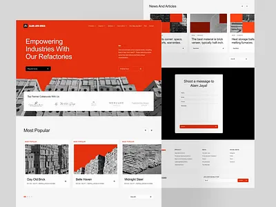 Alam Jaya - Brick Supplier Landing Page Animation brick building buy clean factory grosir hero industry landing page material modern pipe refactory retail rock sand supplier wall web web design