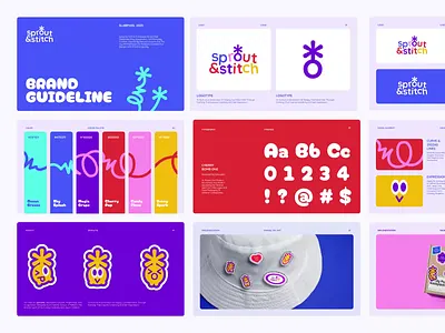 Sprout & Stitch: Kids Clothing - Brand Guidelines brand design brand identity brand mark branding custom logo cute fashion fun graphic design identity illustration kids clothing kids fashion kids wear logo motion graphics visual identity