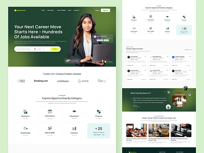 Aspireworks - Jobseeker Website agency design figma green job jobseeker landingpage ui ux website work