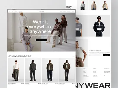 ANYWEAR - Website Fashion E-commerce design e commerce e commerce landing page e commerce website online store shop shopping store store landing page store website ui ui design uiux uiux design ux wear web web design website website design