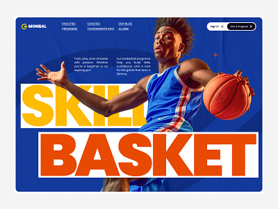 MONBAL - Basketball Sport Membership Coaching agency basketball branding coaching community design elementor facilities framer landing membership page program sport ui webflow website wordpress