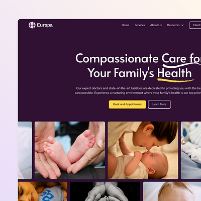 Compassionate Healthcare Landing Page adobe xd branding health herobanner homepage landing page ui webflow