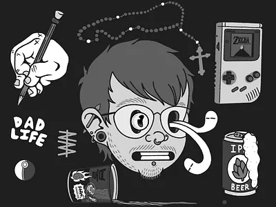 About Me animation beer catholic gamer graphic design motion graphics nintendo ramen rubberhose