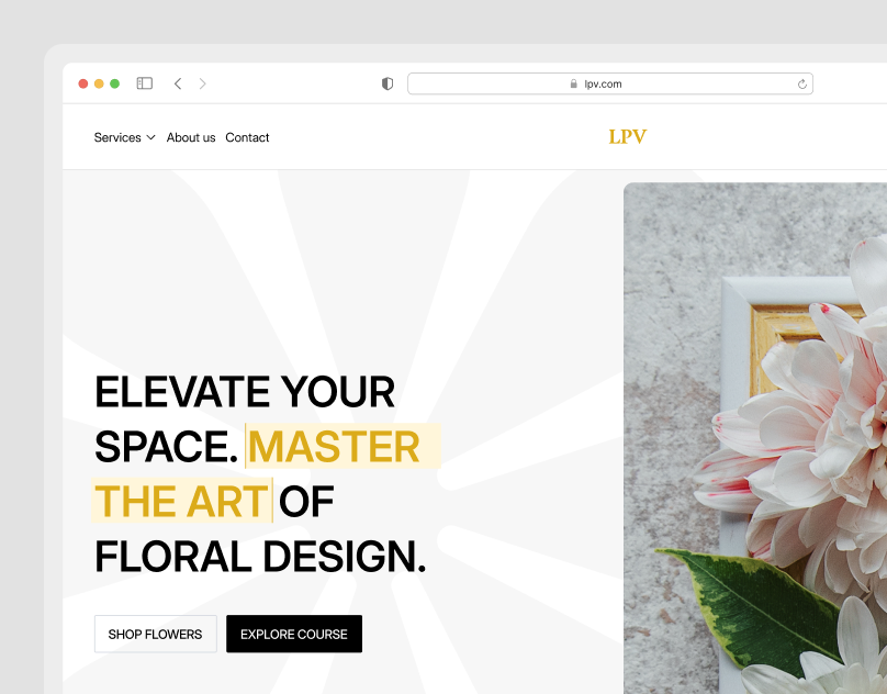 LPV - Bouquet Training Website bouquet branding certificated design flower flowershop graphic design landingpage seller shop training typography ui ux website