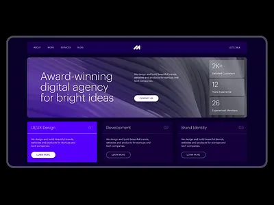 Digital Agency Website 3d agency animation branding design digital graphic design illustration logo motion purple studio ui uiux uiuxdesign ux vector video webdesign website