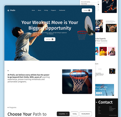 Basketball website landing page ui figma design landing page ui deisgn uiux uiux deisgn ux design web deisgn website deisgn
