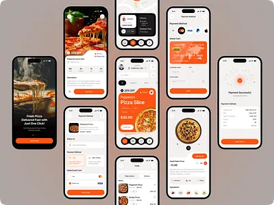 Pizza Delivery Mobile App – UI Concept app branding card confirmation delivery food food delivery foodie form ios online payment payment method pizza delivery pizza mobile app restaurant ui ui design user interface ux