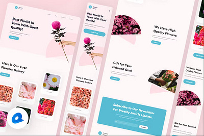 Florist Landing Page app branding dashboard design development illustration mobile mobile app product design ui ui design ui kit user interface ux ux design web web design web development website