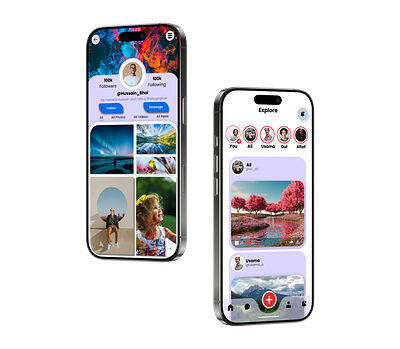 Modern Social Media App UI – Clean & Minimal appconcept appdesign cleanui feedui graphic design interactiondesign minimal mobileapp profiledesign socialmedia ui uiexploration uiux