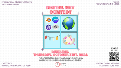 Digital Art Contest: Promotional Materials art art contest branddesign branding clean colorful design digital design educational educational technology graphic design illustration logo poster promotional materials signage social media
