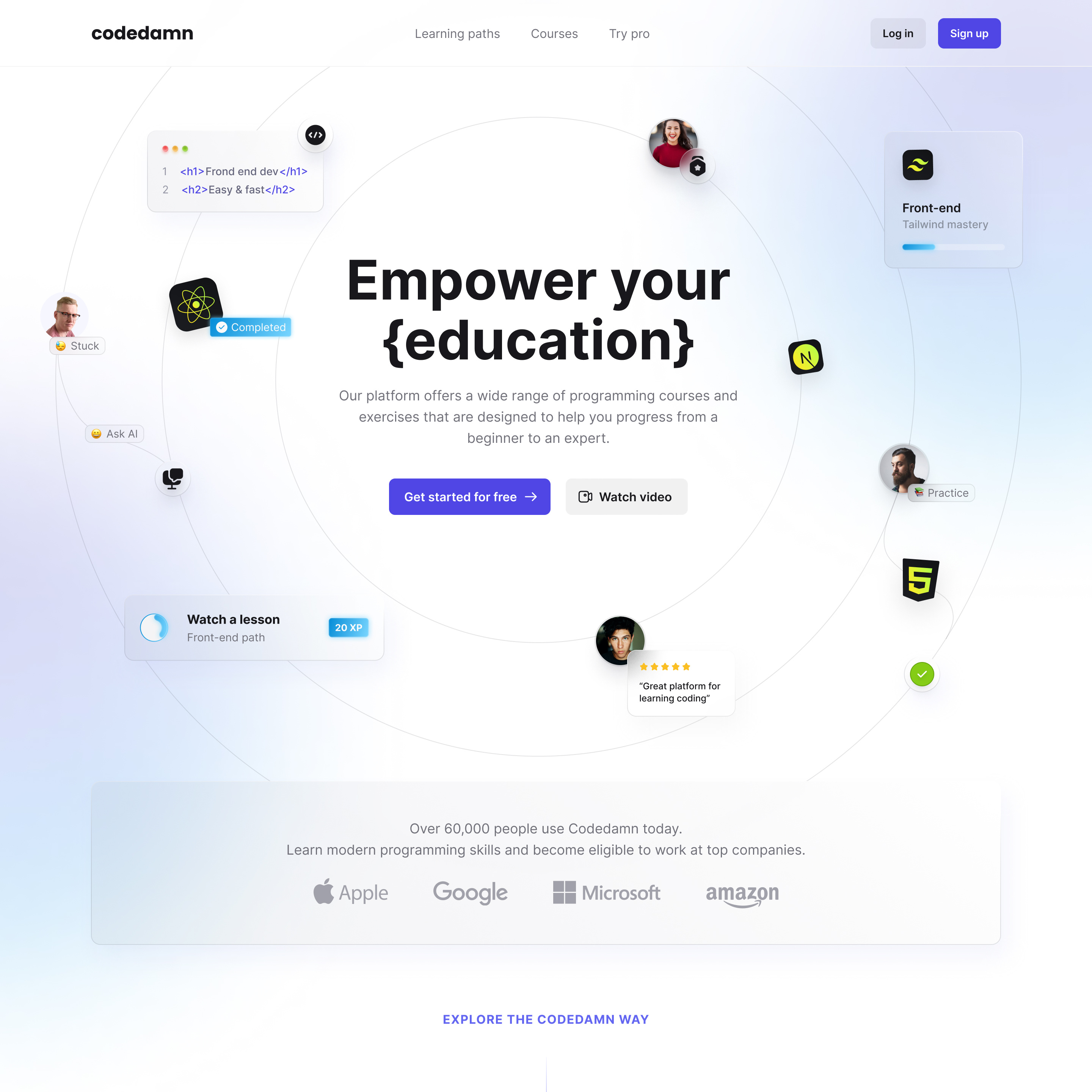 Landing page - Educational platform app education educational glassmorphism illustrations landing page light theme marketing page modern sass ui ux