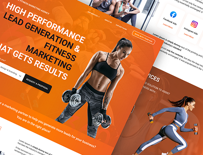 Fitness - Website Design. adobexd android branding design figma graphic design illustration logo ui vector