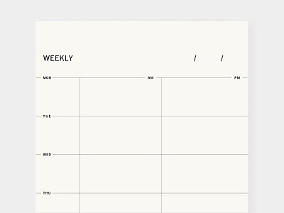 Weekly planning notepad calendar layout minimal minimalist planner print print design weekly planner