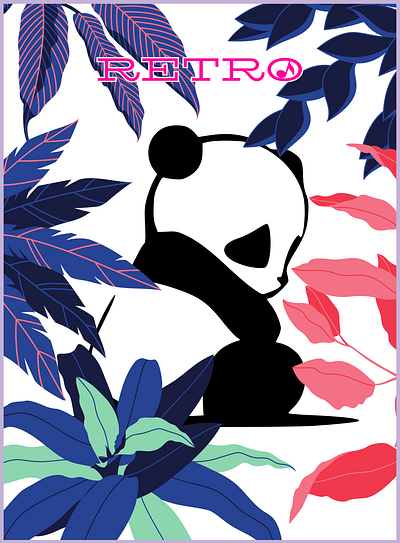 Retro Brand: Panda Mania Designs art art print branddesign branding clean colorful cute design graphic design illustration kawaii logo mascot panda retro