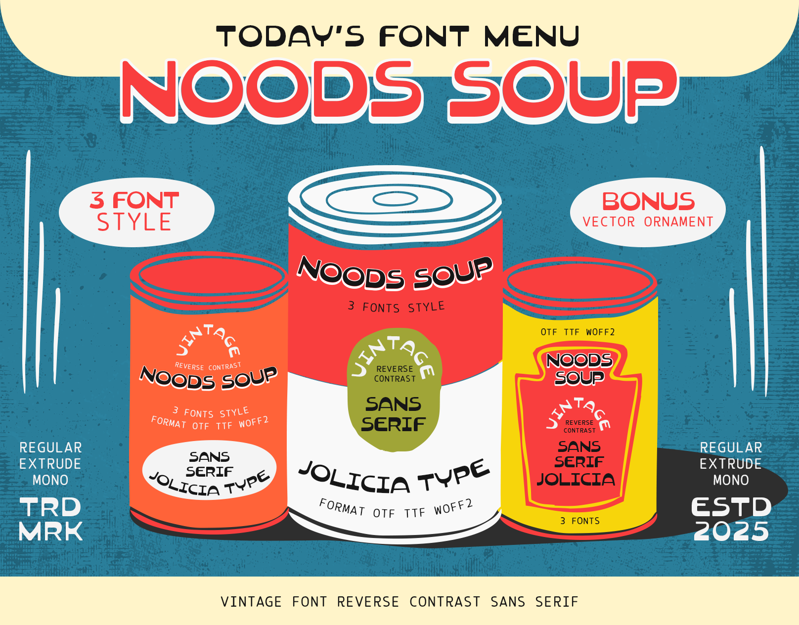 Noods Soup | Retro Vintage Typeface | Free To Try 90s free font freebies