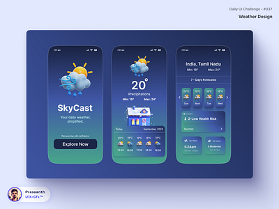 #DailyUI #037 - Weather Design design ui uix ux ux ui design uxui design