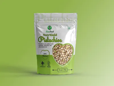 NutriGold Pistachios Pouch Design brand identity