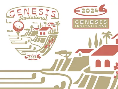 Tournament Branding - Golf badge design beach branding california genesis golf identity design illustration logo luxury ocean pacific packaging print real estate signage sports surfing tropical waves