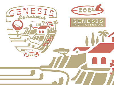 Tournament Branding - Golf badge design beach branding california genesis golf identity design illustration logo luxury ocean pacific packaging print real estate signage sports surfing tropical waves