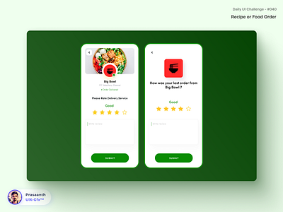 #DailyUI #040 - Recipe or Food Order design ui uix ux ux ui design uxui design