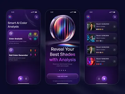 Onboarding Journey — AI Color Analysis App ai app ai color ai color analysis ai color picker app app design color analysis color app color detective mobile mobile app onboarding onboarding screens splashscreen welcome screen