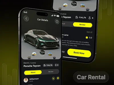 Car Rental Details page -Ui app concept app design automotive booking app car app car rental clean ui dark ui interaction design luxury app minimal design mobile app mobile experience mobile ui modern ui product design travel app ui design uiux ux design