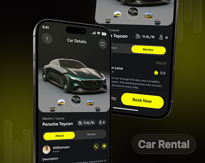 Car Rental Details page -Ui app concept app design automotive booking app car app car rental clean ui dark ui interaction design luxury app minimal design mobile app mobile experience mobile ui modern ui product design travel app ui design uiux ux design