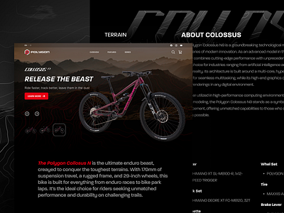 Polygon Colossus N - Website Redesign Concept bike clean flat landing page mountain bike product redesign simple trail ui website