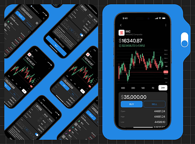 Investment Mobile iOS App Redesign app app design concept app design template app interface dark theme dashboard dashboard design design finance fintech investment app mobile mobile app mobile ui modern design online product design ui ux