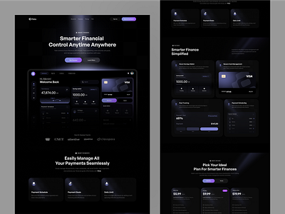 Finance Landing Page bank dark design digital banking finance finance landing page financial fintech homepage interface landing page paymentgateway ui ui design ux wealth webdesign