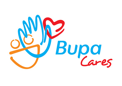 Bupa Cares branding graphic design logo