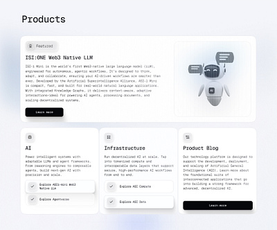 AI Website - Products Card ai bento card card design landing page minimal product web