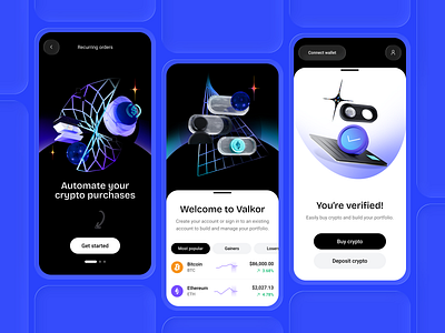 Mobile App for Managing and Automating Crypto Investments app design crypto ios design mobile mobile app outcrowd ui ux uxui web3