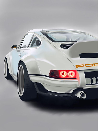 PORSCHE Illustration 3d automotive graphic design illustration procreate