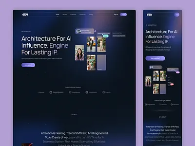 GEN AI - AI Influencer Platform ai agent ai automation ai influencer platform design ai platform ai website artificial intelligence blockchain chatbot content creation cryptocurrency website enterprise website influencer marketing influencer platform influencer website saas website social media startup website ui ux web design website design