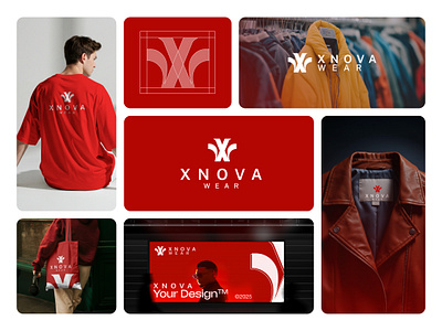 Modern brand identity design for XNOVA WEAR branddesign brandidentity branding creativebranding fashionlogo graphic design logo logodesign sm technology