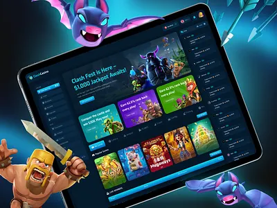 Casino Design betting casino app casino design casino games casino platform design casino ui crypto casino dark theme dashboard gambling gambling design game design gamification gaming ui jackpot mobile app online casino slot machine social casino web design