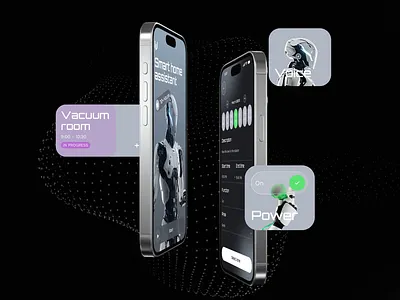 Smart Home AI App 3d ai android animation app design clean dark theme dashboard filter homepage house inspiration interface ios mobile design modern motion motion design settings smart home