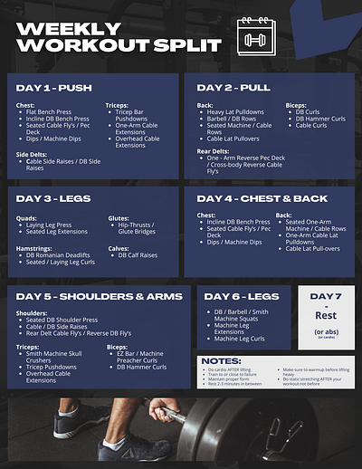 GYM PLANNER TEMPLATE graphic design