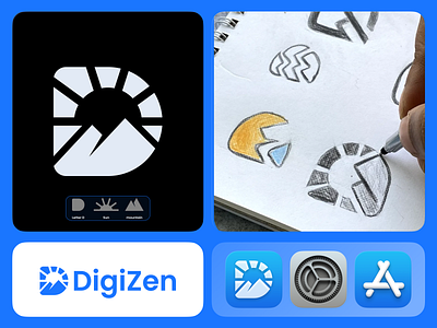 DigiZen – Brand Identityr app logo creative logo design gradient logo initial logo it logo letter logo logo logo design logo mark modern logo monogram software logo startup logo tech company tech logo technology logo