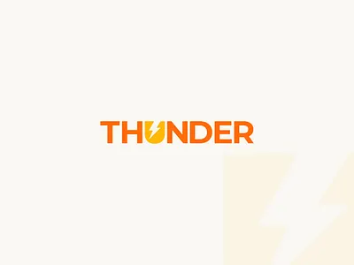 THUNDER Logo Design | Negative Space Logo brand branding design electric electricity letter logo letter u lettering lightning logo logo design logo type negative space speed thunder wordmark