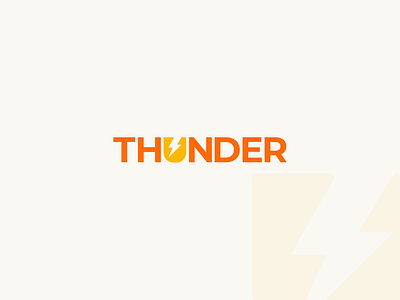 THUNDER Logo Design | Negative Space Logo brand branding design electric electricity letter logo letter u lettering lightning logo logo design logo type negative space speed thunder wordmark